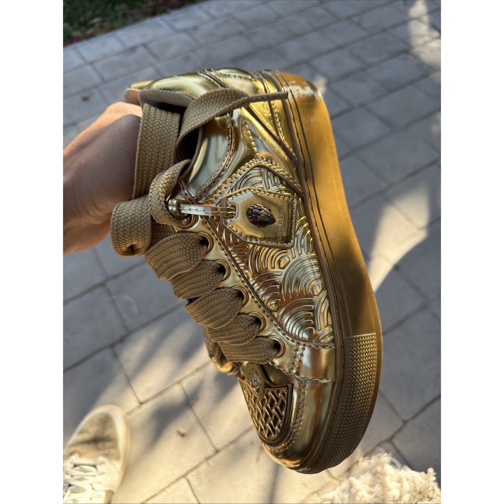 Kurt Geiger London Women Gold Metallic Leather Sneakers Size 8 US 38.5 EU